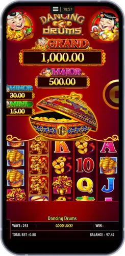 Table des jackpots de Dancing Drums